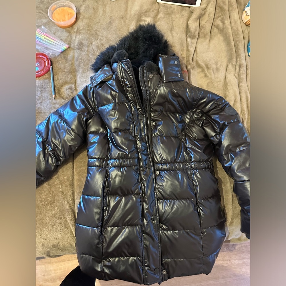 Abercrombie Girls fur lined coat